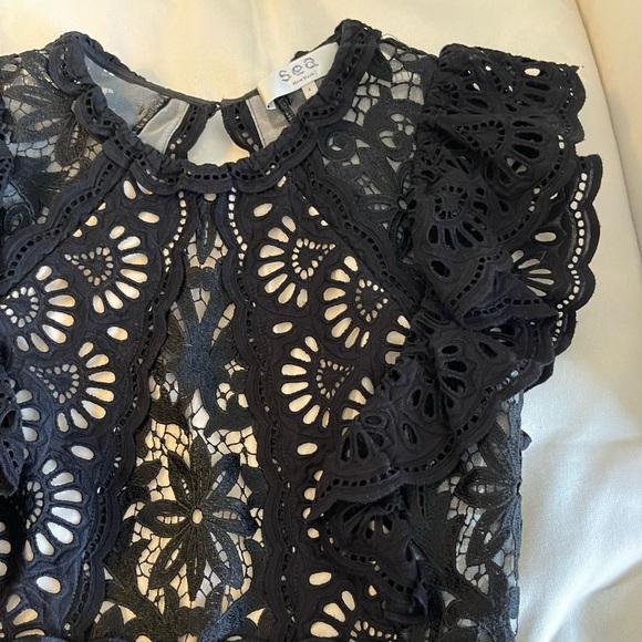 NWOT Sea Winnie Crochet Lace Top Jumpsuit - Picture 5 of 12
